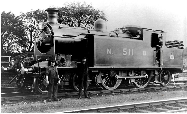 Early 20th century steam engine at Dunbar station