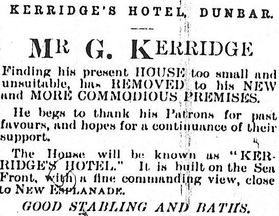 Notification of Kerridge's move to Dunbar