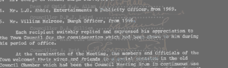 Late publication of the Minutes of the Last Meeting of the Provost, Magistrates & Councillors 15th May 1975